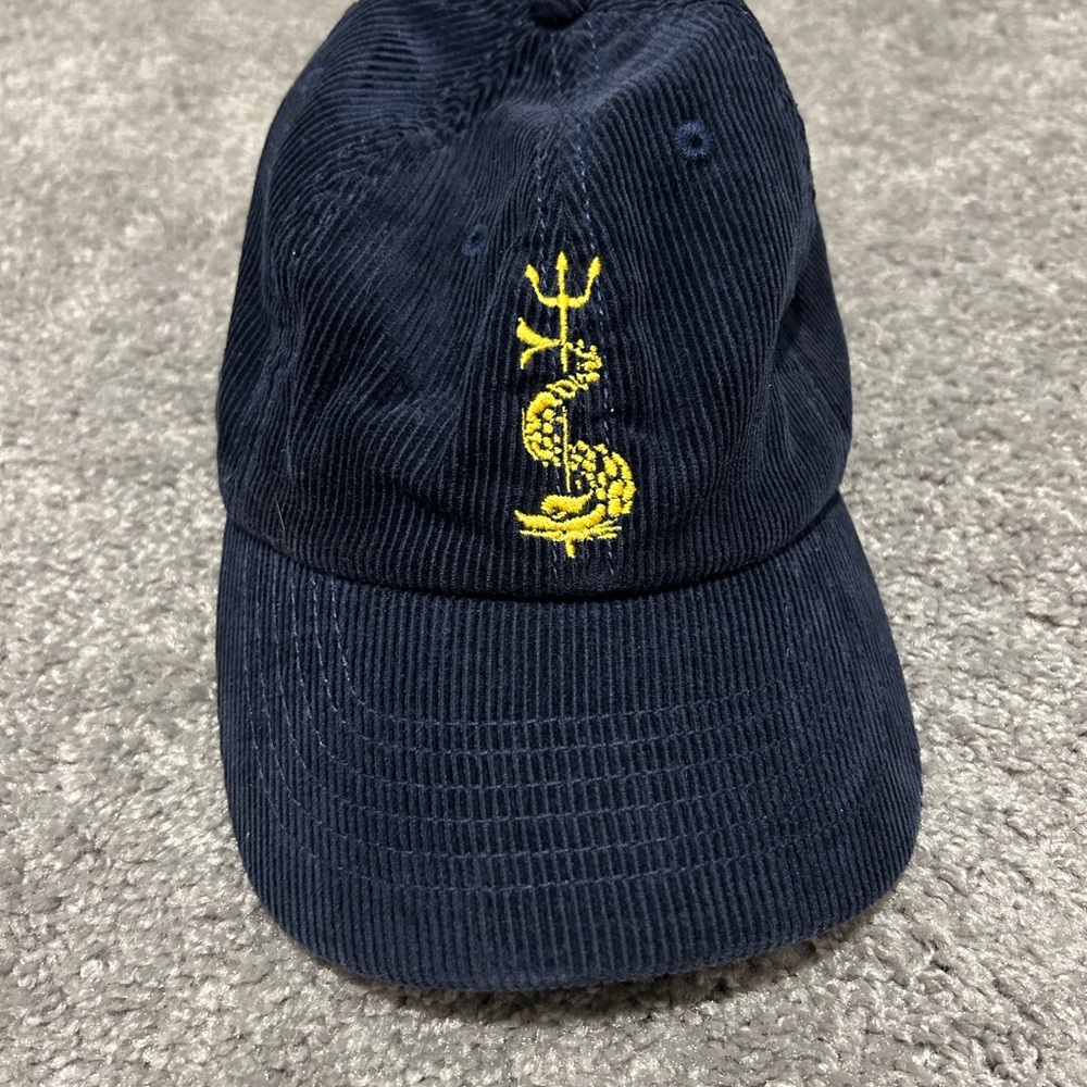 Rowing Blazers Dark Blue Corduroy Hat with Yellow Emblem